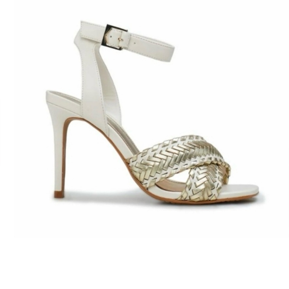Vince Camuto Elegant White and Gold Women's Heels